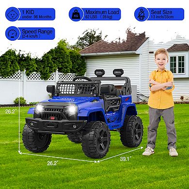 Electric Ride on Truck with Remote,12V 35Wx2Motor Power, 2.5Mph,Single Seat Ride on Car Toy for 3-8