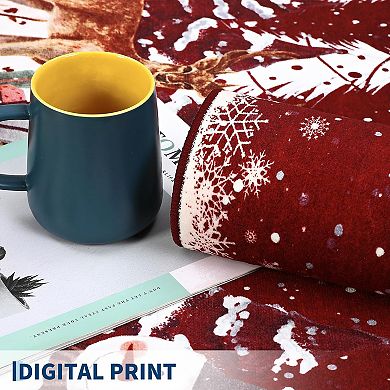 Christmas Area Rug, Machine Washable Xmas Santa Claus Rug, Non Slip Soft Bedroom Rugs Low Pile