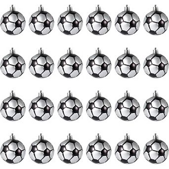 24 pc Sports Theme Christmas Ball Ornaments Set Hanging Decorations