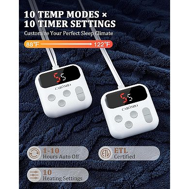 Electric Blanket Full Size Machine Washable Fast Heating Blanket Full 72 In×84 In