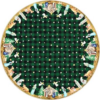 Christmas Rug,Washable Rug for Livingroom Soft Low-Pile Non-Shedding Checkered Print Holiday Carpet