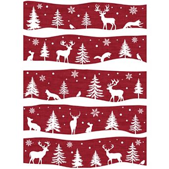 Christmas Rugs with Xmas Tree Reindeer Snowflake for Holiday Decor, Non Slip Low Pile Washable Rug