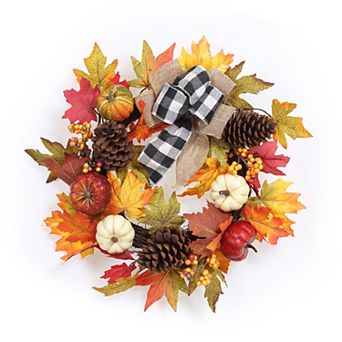 9FT Pre-Lit Christmas Garland w/Warm White LED Lights,Flocked Snow Pine Greenery for Staircase