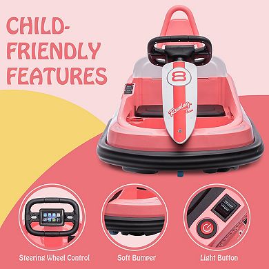 Bumper Car for Toddlers, 6V Electric Ride On Toys for Kids, 1.9 MPH Max Speed, Steering Wheel
