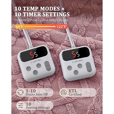 Electric Blanket King Size Dual Control Fast Heating Blanket King Size 90 In×100 In