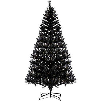 Prelit Artificial Christmas Tree with 250 Warm White LED Lights, Battery Operated Xmas Tree