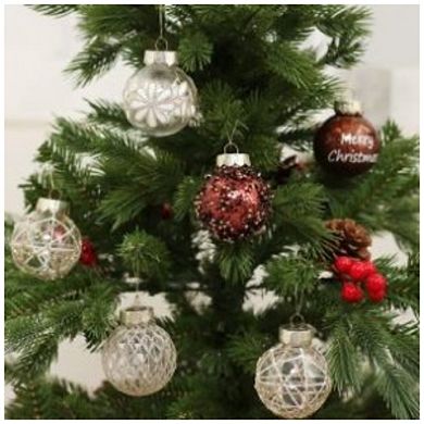 25 Pcs Shatterproof Christmas Ball Ornaments, 2.36 Inch/6CM Transparent Plastic Hanging Balls
