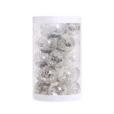 25 Pcs Shatterproof Christmas Ball Ornaments, 2.36 Inch/6CM Transparent Plastic Hanging Balls