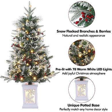 2pcs Christmas Tree Battery Operated 3 Ft Potted Christmas Tree with 78 Led Light,for Tabletop Decor