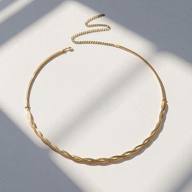 Women's Twisted Leaf Pattern Metal Waist Belt with Adjustable Chain Closure 45.5in