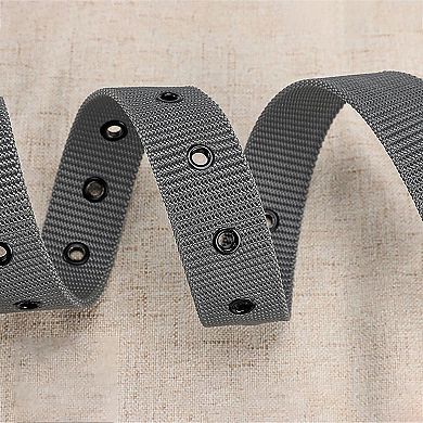 Women's Nylon Waist Belt with Multiple Holes & Black Buckle