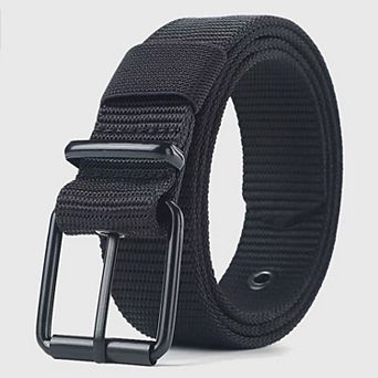 Women's Nylon Waist Belt with Multiple Holes & Black Buckle