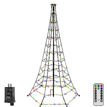 Ollny 234 LED 6ft-High Multicolor Christmas Tree Lights (8 Modes, IP67 Waterproof, Green Wire)