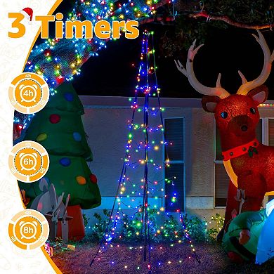 Ollny 234 LED 6ft-High Multicolor Christmas Tree Lights (8 Modes, IP67 Waterproof, Green Wire)