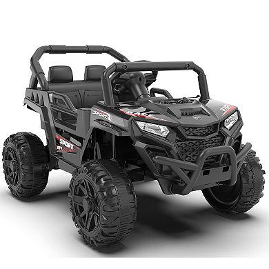 Whisen 12V 2-Seater Kids Ride-On Car with High Chassis and Anti-Slip Grip Wheels