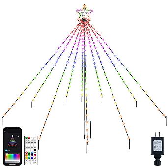Ollny Smart RGB Christmas Tree Lights 265LED 6.6FT App Control