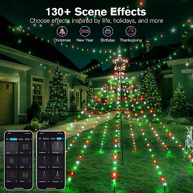 Ollny Smart RGB Christmas Tree Lights 265LED 6.6FT App Control