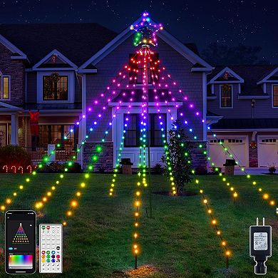 Ollny Smart RGB Christmas Tree Lights 265LED 6.6FT App Control