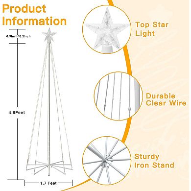 Ollny 140 LED 5ft-High Warm White Christmas Tree Lights