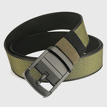 Women's Reversible 2-Color Nylon Waist Belt with Zinc Alloy Buckle