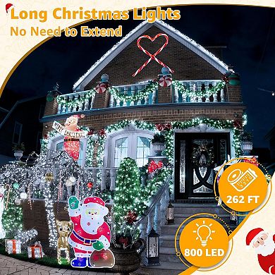 Ollny 800 LED 262ft Cool White String Lights Clear Cable