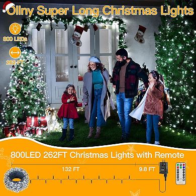 Ollny 800 LED 262ft Cool White String Lights Green Cable