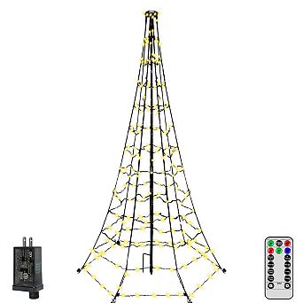 Ollny 234 LED 6ft-High Warm White Christmas Tree Lights (8 Modes, IP67 Waterproof, Green Wire)