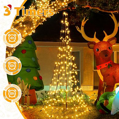 Ollny 234 LED 6ft-High Warm White Christmas Tree Lights (8 Modes, IP67 Waterproof, Green Wire)