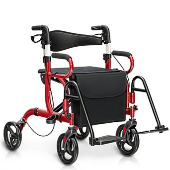 The Ultimate 2-in-1 Folding Rollator and Transport Wheelchair
