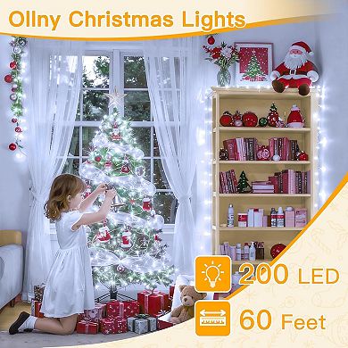 Ollny 200 LED 60ft Cool White Connectable String Lights