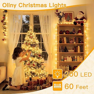 Ollny 200 LED 60ft Warm White Connectable String Lights