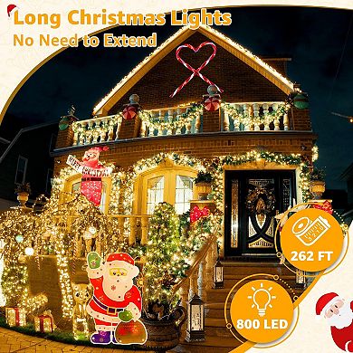 Ollny 800 LED 262ft Warm White String Lights Clear Cable