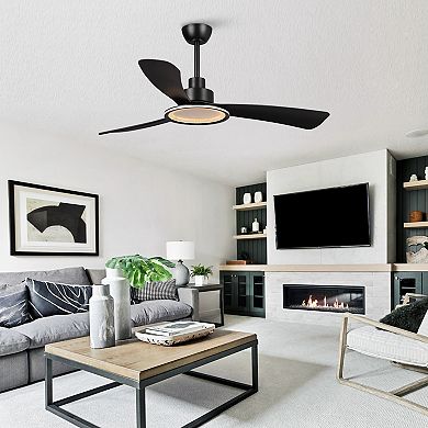 52" Bohemian Industrial DC Motor Downrod Mount Reversible Ceiling Fan with Lighting and Remote