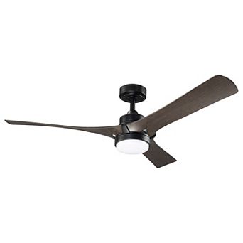 52" Modern Black Dimming LED Ceiling Fan with Light and Remote