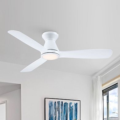 52 in. Integrated LED White Reversible DC Motor Ceiling Fan with Light and Remote