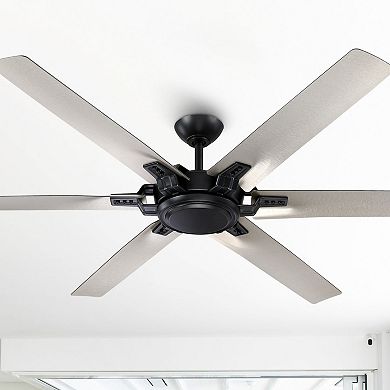 70 in. Indoor Black 6-Speed DC Reversible Motor Ceiling Fan with Light and Remote