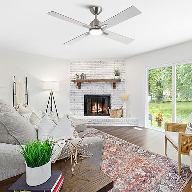 48-inch Gold Plywood Modern Dimmable Ceiling Fan with Light and Remote