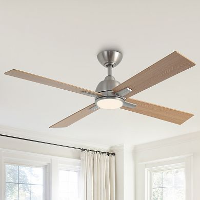 48-inch Gold Plywood Modern Dimmable Ceiling Fan with Light and Remote