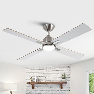 48-inch Gold Plywood Modern Dimmable Ceiling Fan with Light and Remote