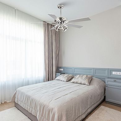 Parrot Uncle 52" Contemporary Unique Dimmable LED Ceiling Fan with Light and Remote