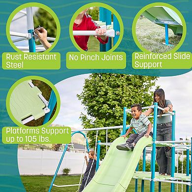 ActivPlay Base Camp Playground + Hanging Bridge, Jungle Line, Monkey Bars