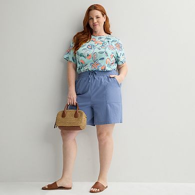 Plus Size Croft & Barrow Lightweight Textured Shorts