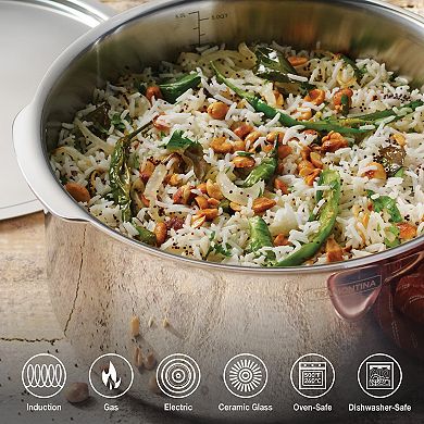 Tramontina Utsava 5.75-qt. Tri-Ply Clad Stainless Steel Tope with Lid
