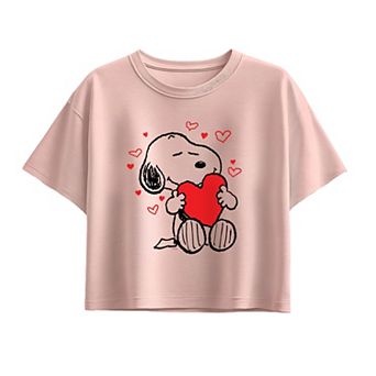 Girls 7-16 Peanuts Snoopy Hearts Boxy Tee