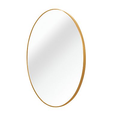 LOVMOR Gold 39 Inch Metal Round Bathroom Mirror