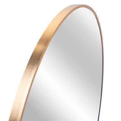 LOVMOR Gold 39 Inch Metal Round Bathroom Mirror