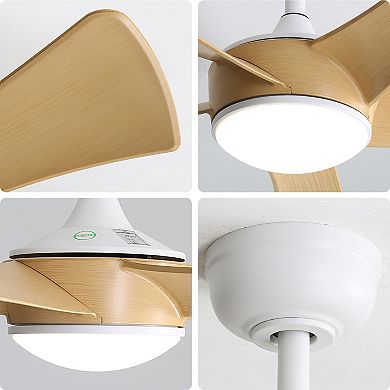 LOVMOR 52 Inch Modern Ceiling Fan 22W LED Remote 5 ABS Blades for Living Room