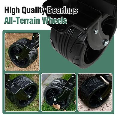 LOVMOR 100L Collapsible Beach Wagon 220Lbs Big Wheels Sand Garden Camping