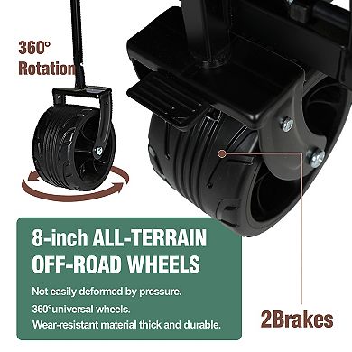 LOVMOR 100L Collapsible Beach Wagon 220Lbs Big Wheels Sand Garden Camping