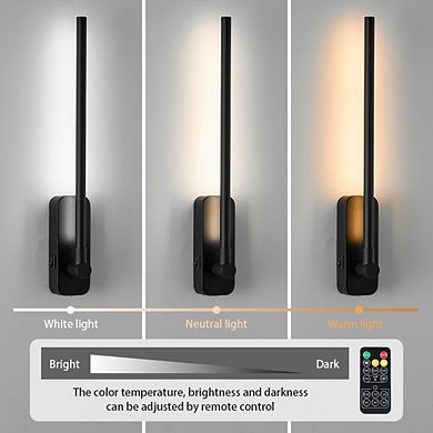 LOVMOR Wall Lights Remote Control Led Picture Lights Wireless Black